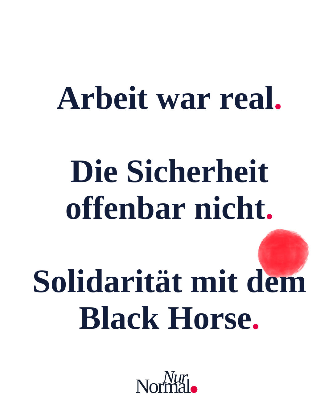 Solidarit&auml;t mit dem Black Horse